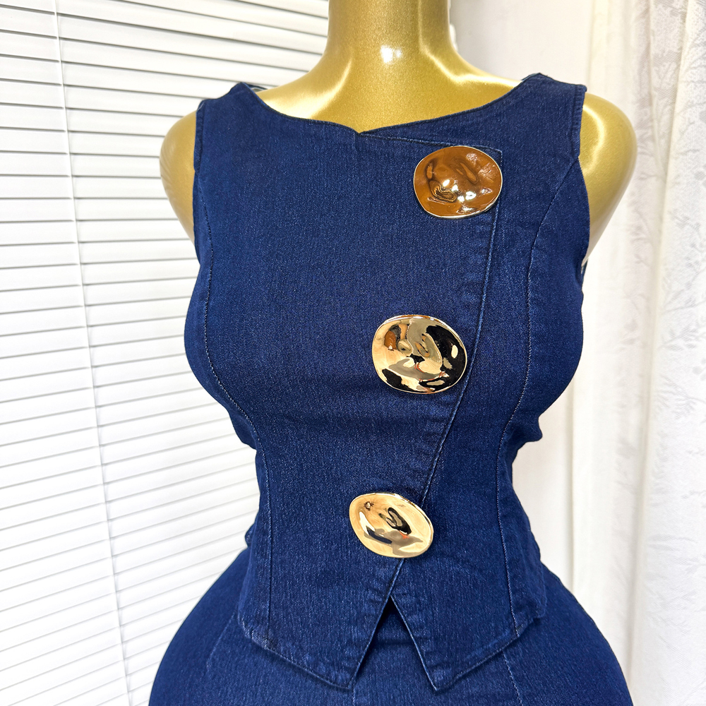 Fashion Denim Women Loungewear - Women Fashion Jeans Top avaliação e preço
