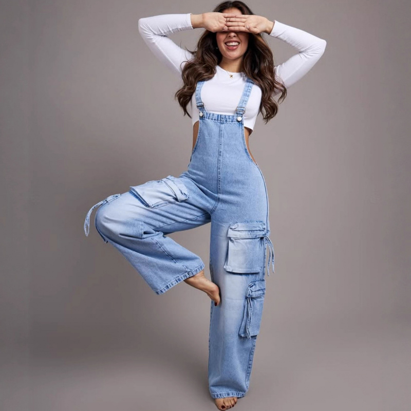 Trendy Women's Casual Straight - Women'S Fashion Overalls avaliação e preço