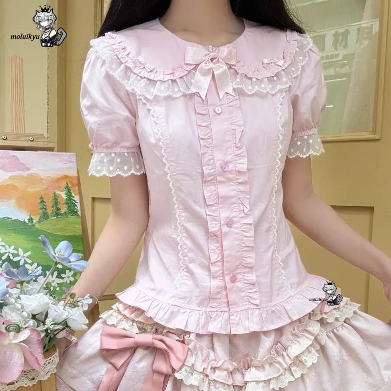 Kawaii Ruffles Blouses Spring  - Puff Sleeve Blouse avaliação e preço