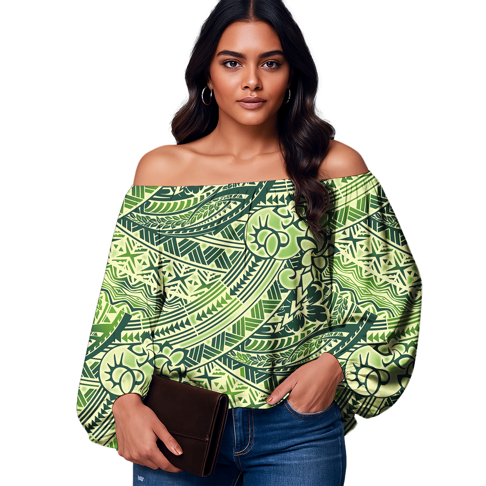 High Quality Custom Logo Ladie - Puff Sleeve Blouse avaliação e preço