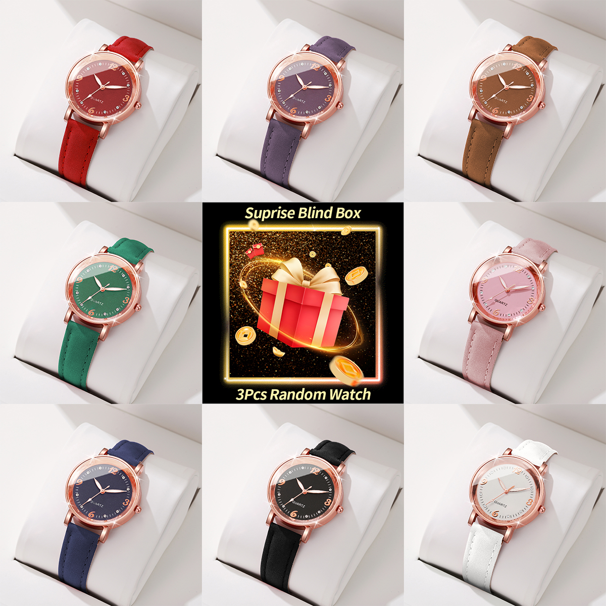 3PCS Surprise Mystery Box-Fash - Fashion Women Watch avaliação e preço