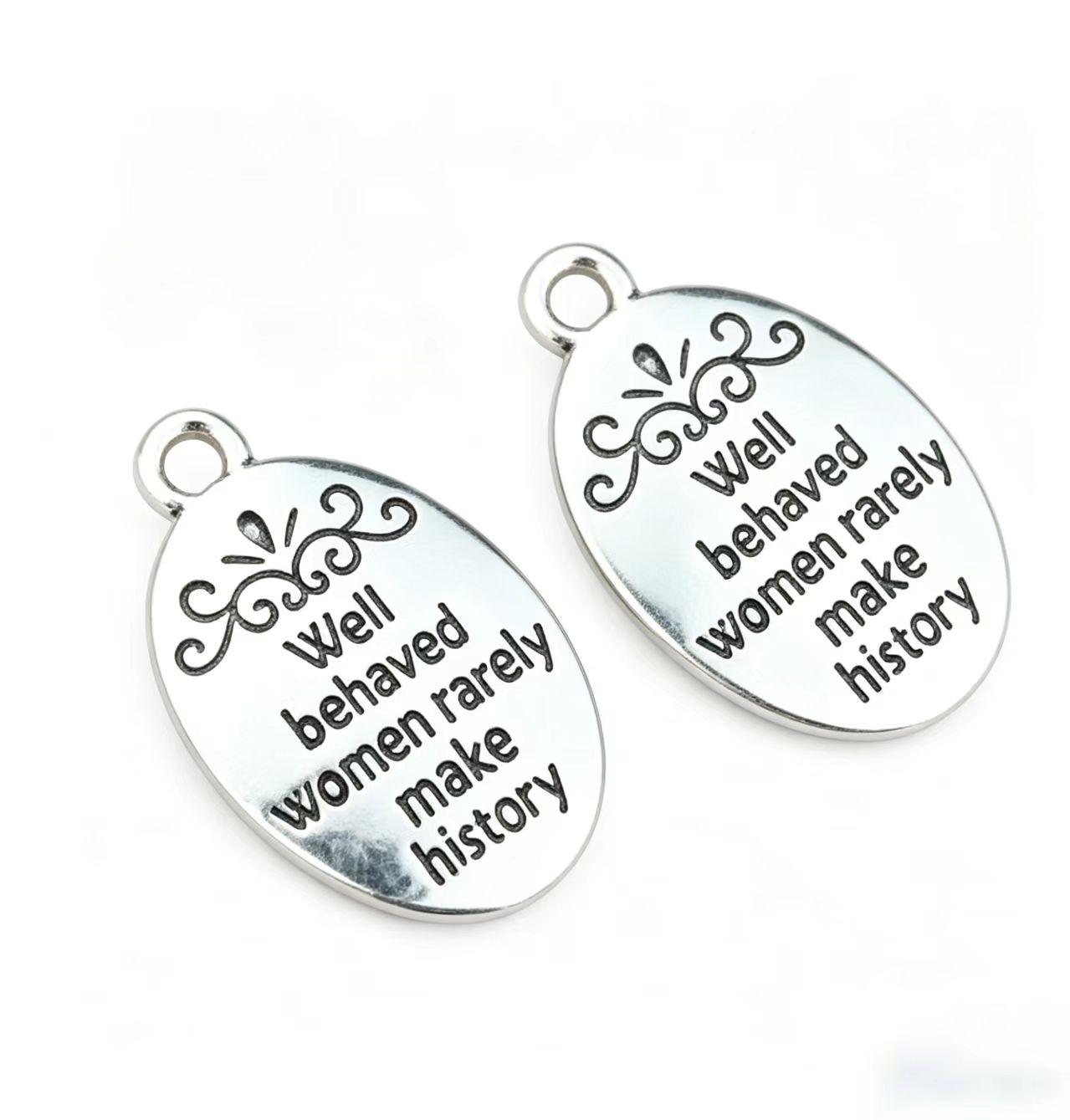 10 Pcs/Lot Oval Antique Silver - Women Fashion History avaliação e preço