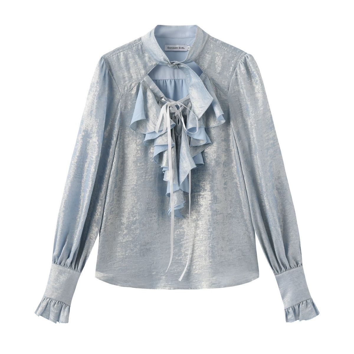 Japanese Sweet Cool Ruffle Tri - Puff Sleeve Blouse avaliação e preço