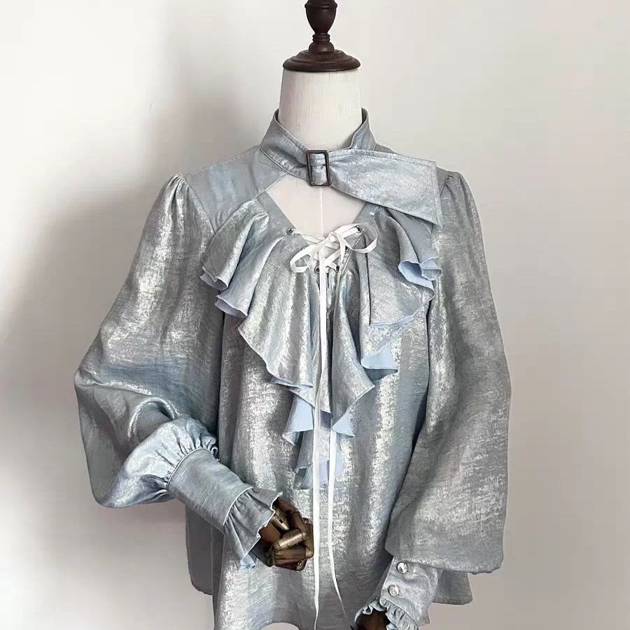 Japanese Sweet Cool Ruffle Tri - Puff Sleeve Blouse avaliação e preço