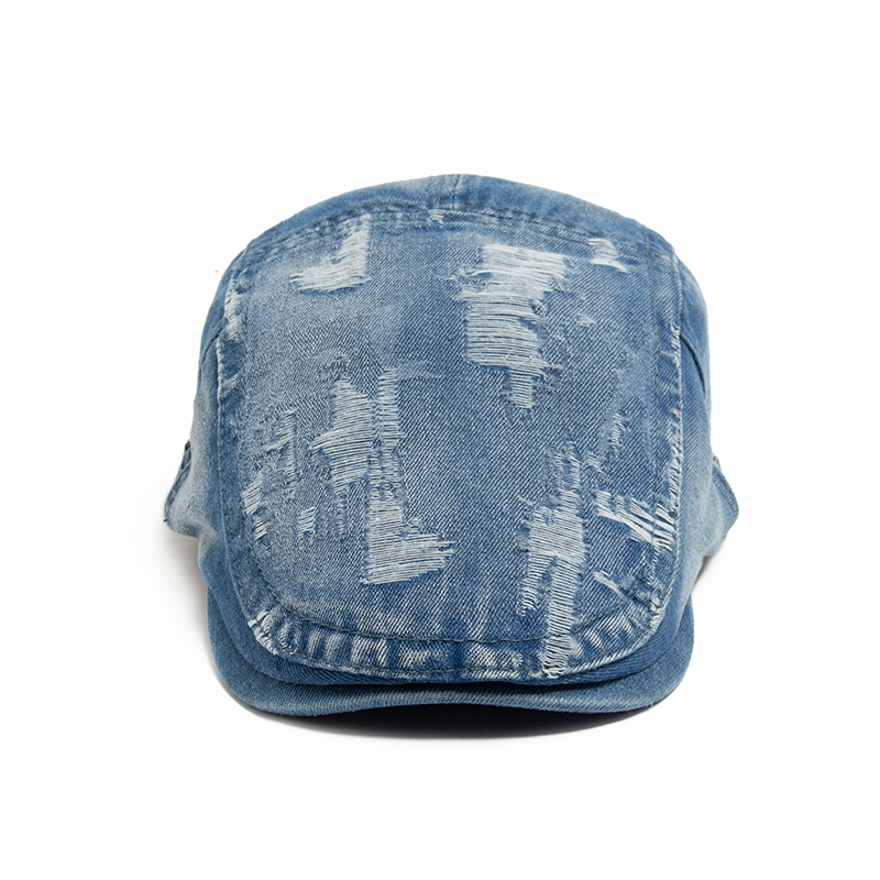 Fashion Men Ripped Denim Beret - Women Fashion Nz avaliação e preço