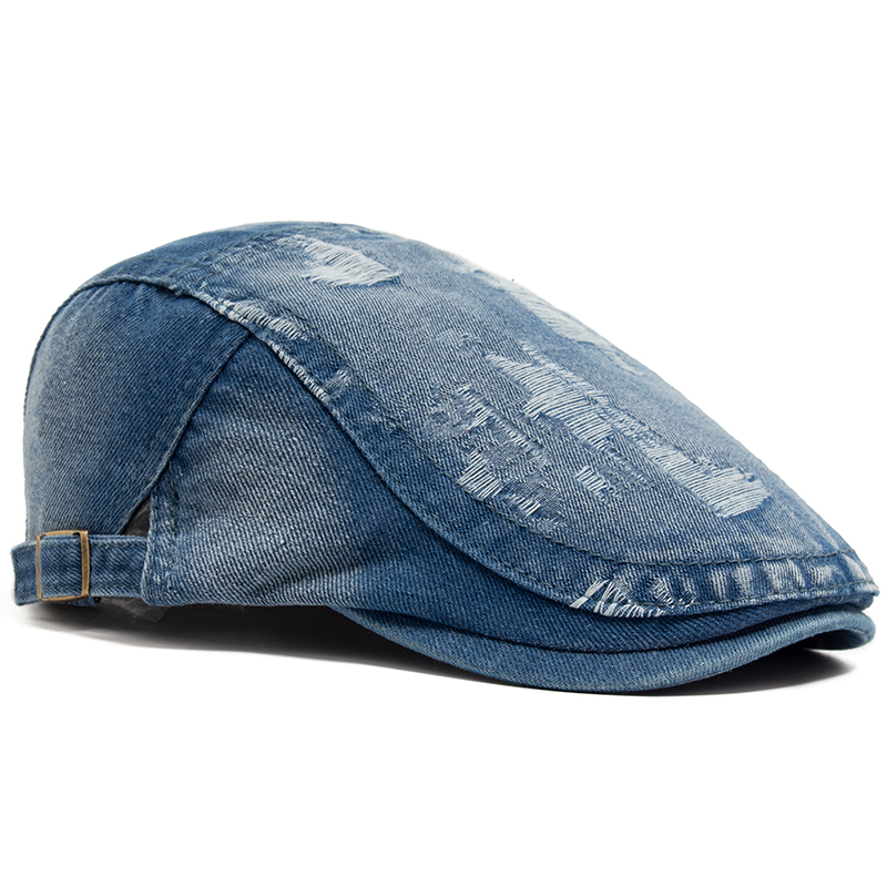 Fashion Men Ripped Denim Beret - Women Fashion Nz avaliação e preço