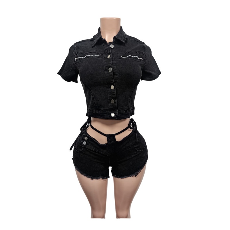 Sexy Denim 2 Piece Sets Women  - Women Fashion Jeans Top avaliação e preço