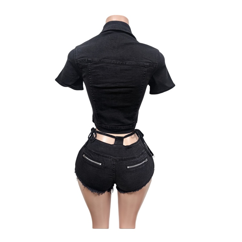 Sexy Denim 2 Piece Sets Women  - Women Fashion Jeans Top avaliação e preço