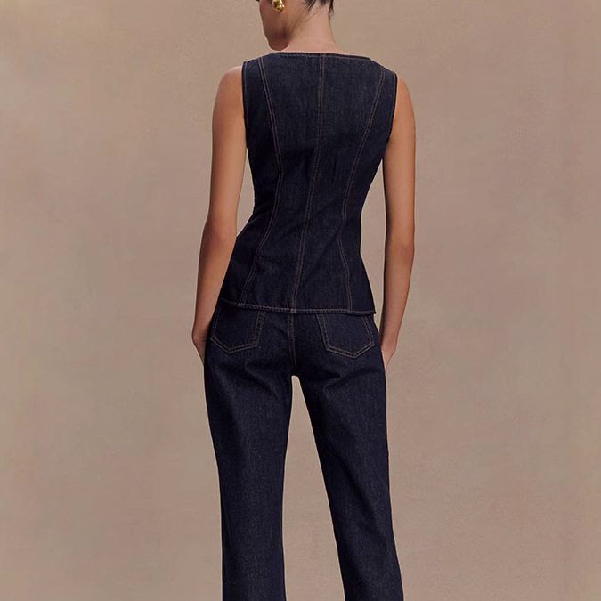 Summer Denim Pant Sets Women 2 - Women Fashion Jeans Top avaliação e preço