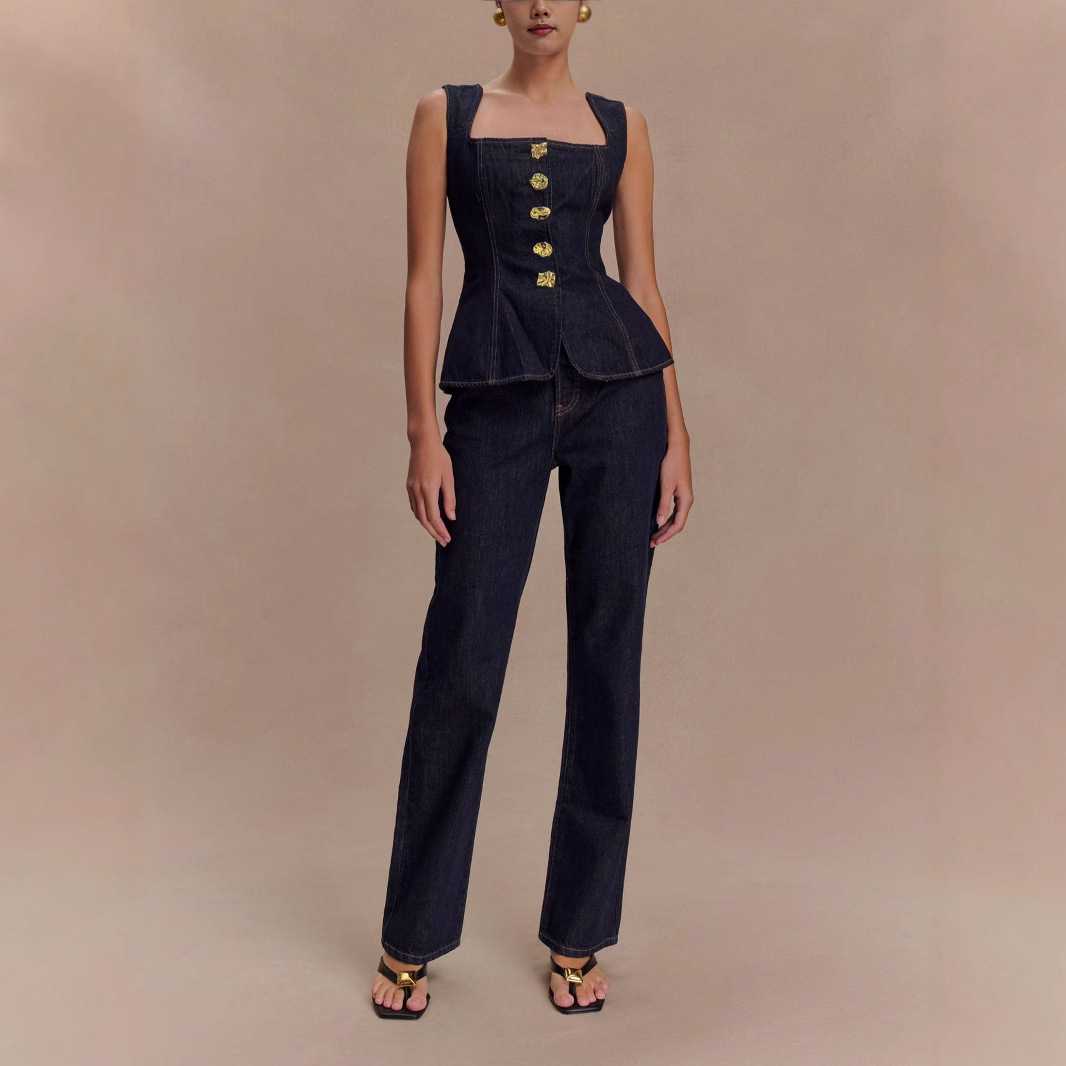 Summer Denim Pant Sets Women 2 - Women Fashion Jeans Top avaliação e preço