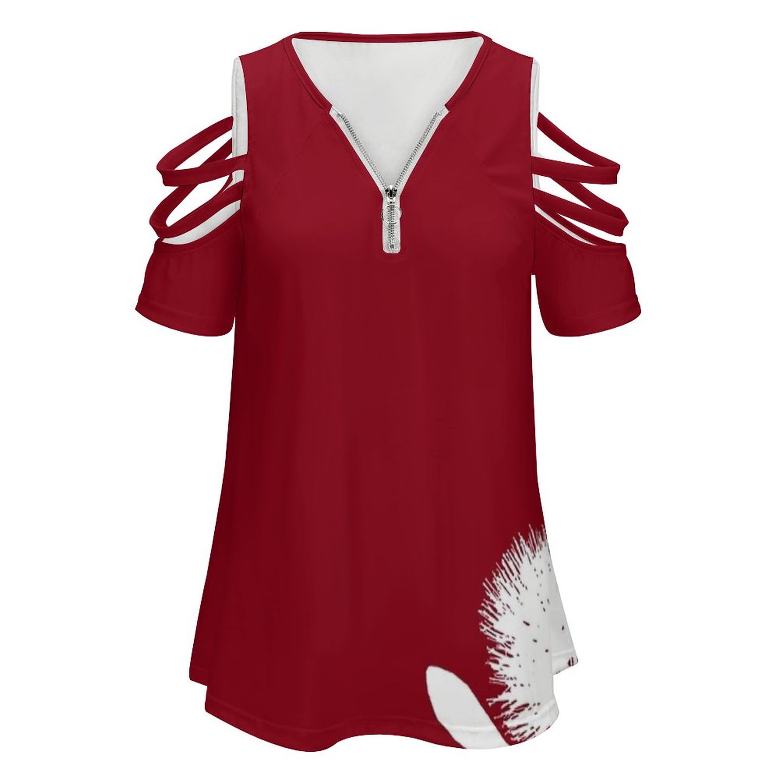 Pohutukawa-White On Red Women  - Women Fashion Nz avaliação e preço