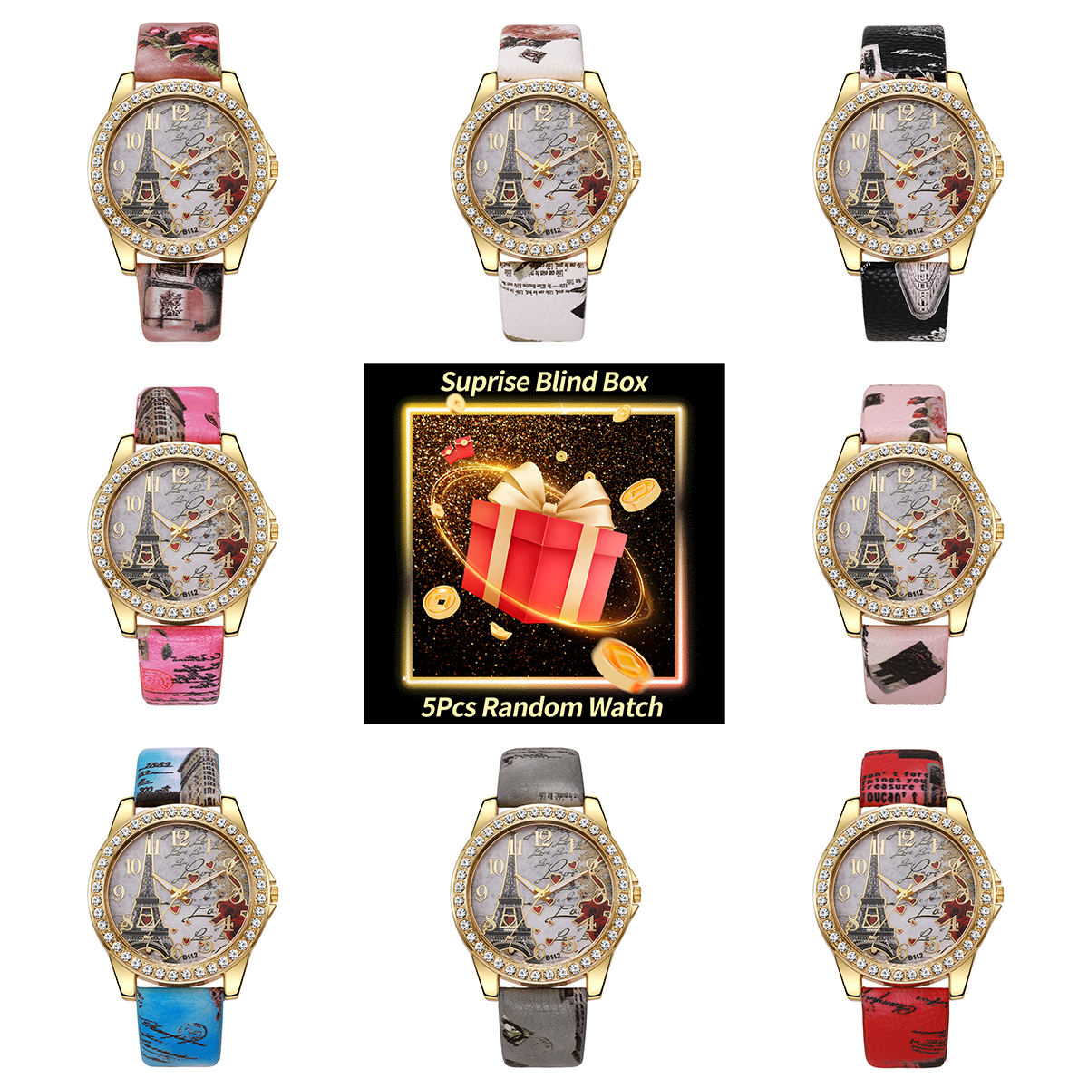 5PCS Surprise Mystery Box-Fash - Fashion Women Watch avaliação e preço