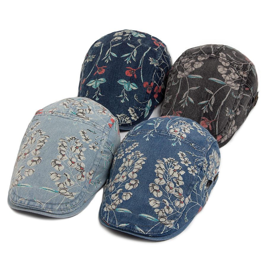 New Vintage Print Denim Beret  - Women Fashion Nz avaliação e preço