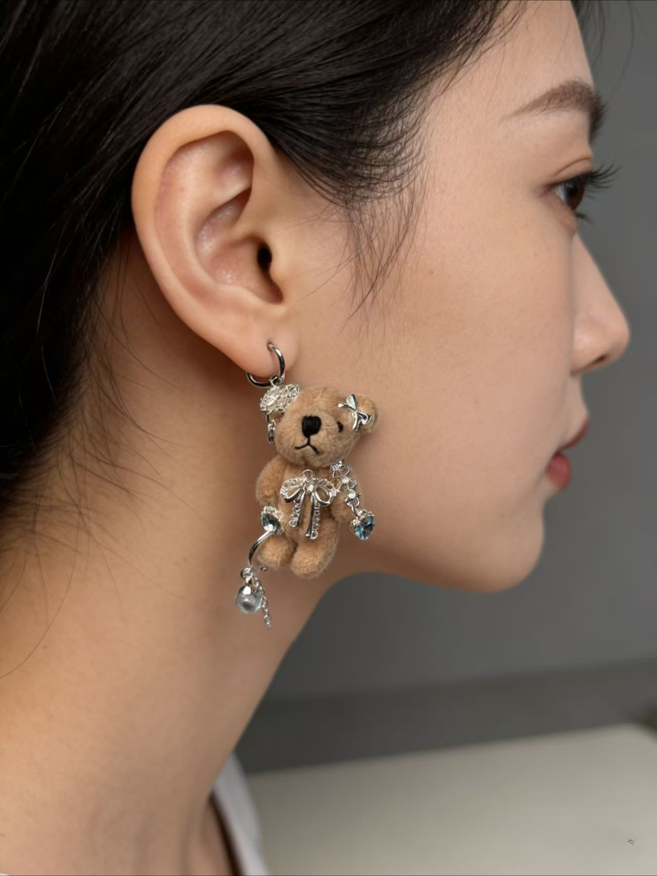 Harajuku Teddy Bear Earrings Y - Women'S Y3K Fashion avaliação e preço