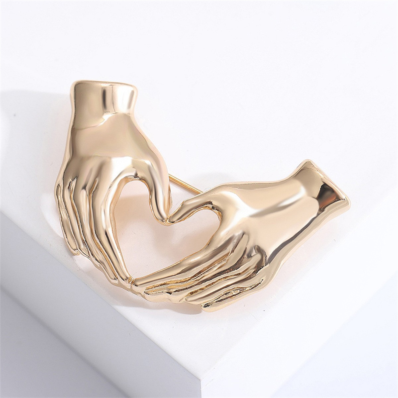 XIALUOKE Hand Pose Heart Brooc - Women Fashion Pose avaliação e preço