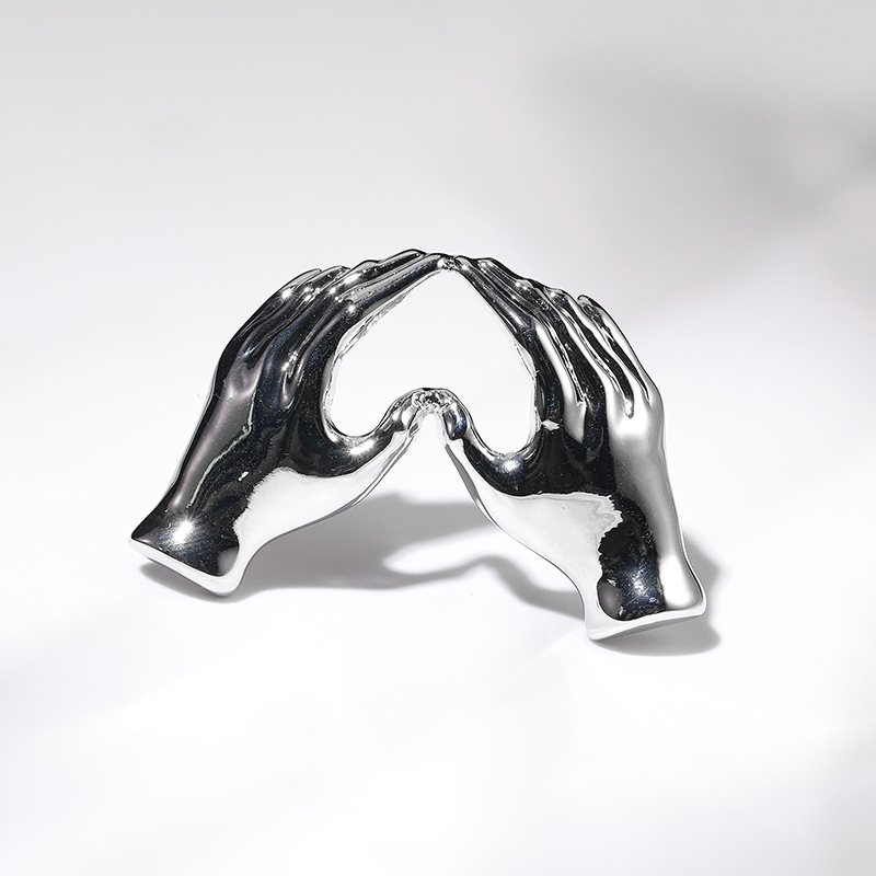 XIALUOKE Hand Pose Heart Brooc - Women Fashion Pose avaliação e preço
