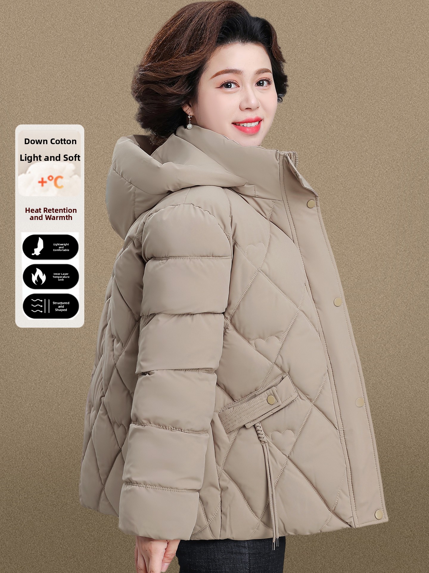 Thickened down Cotton Jacket f - Women Fashion Over 50 avaliação e preço