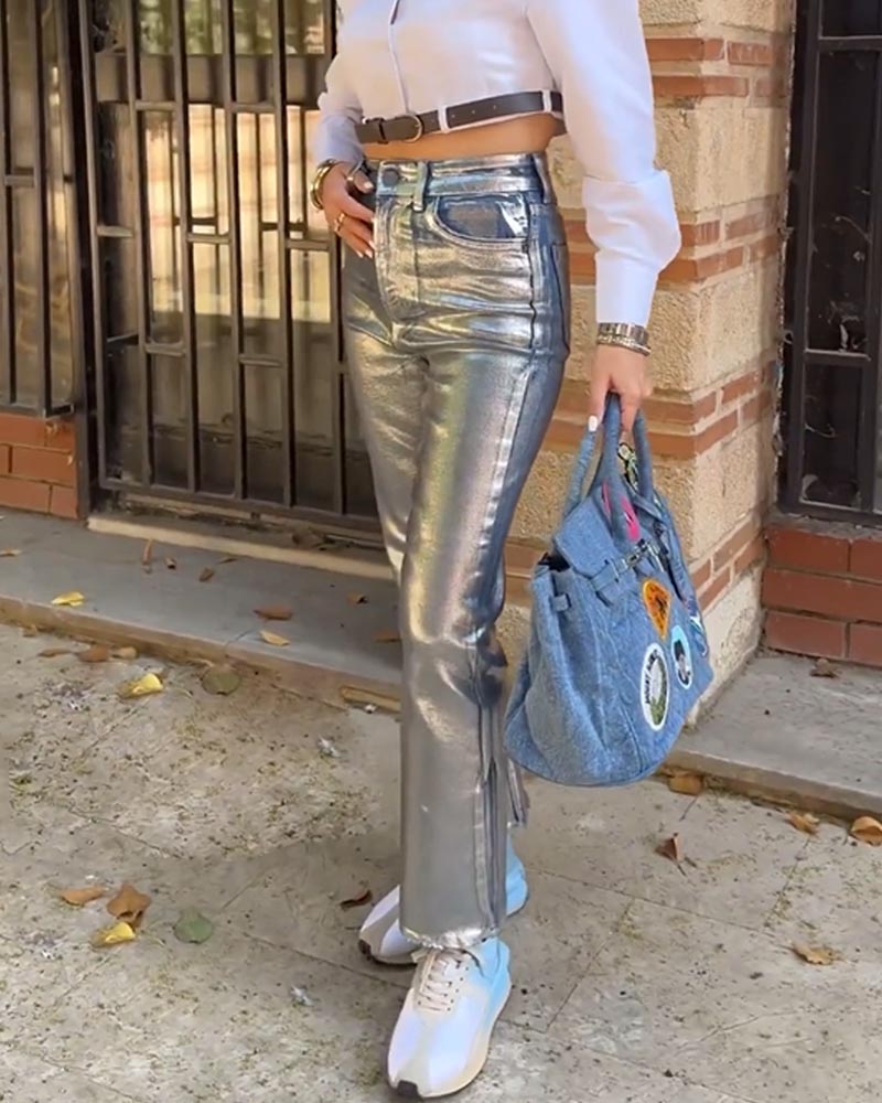 High Waist Gilded Coated Loose - Women'S Fashion Gilded Age avaliação e preço