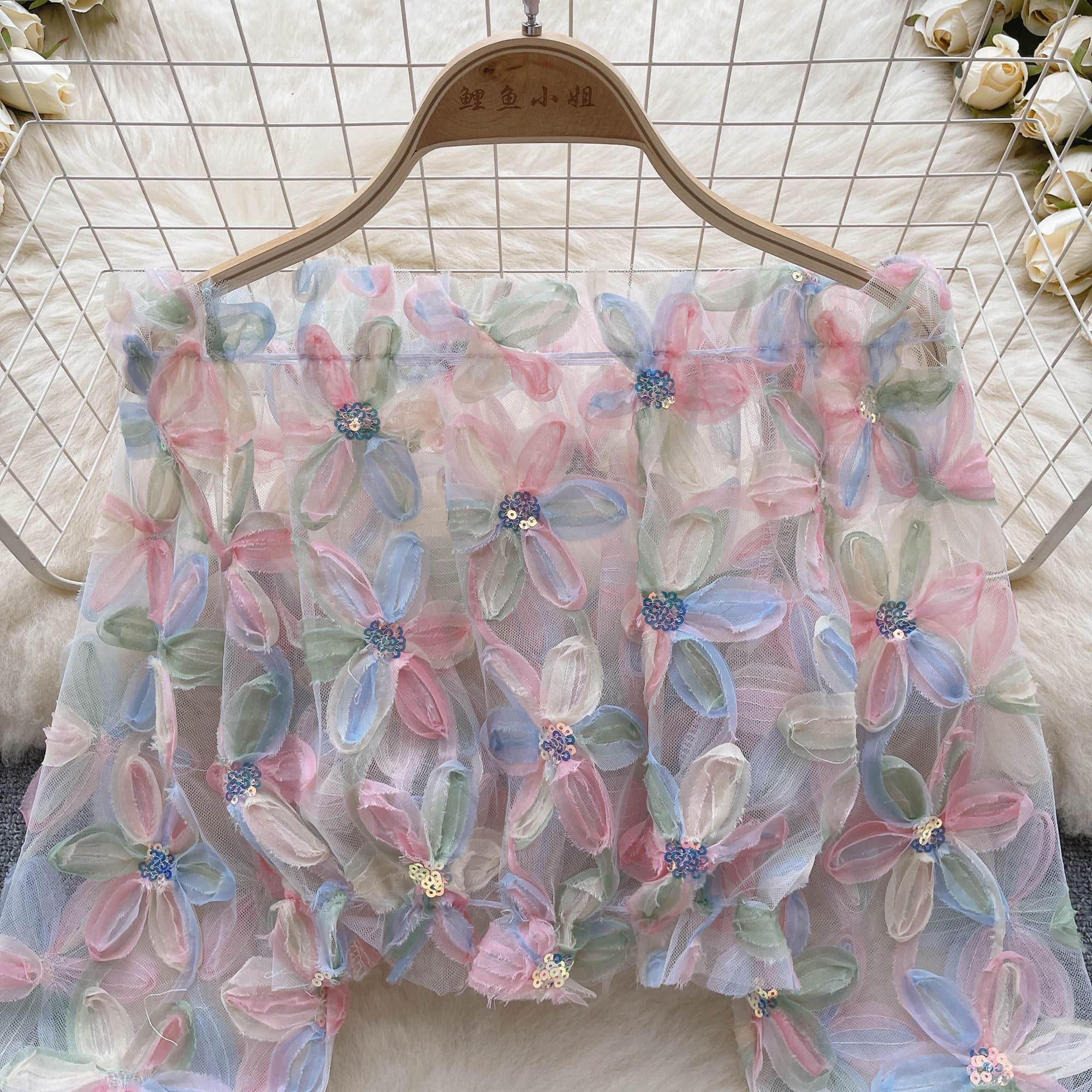 Women's Sheer Tulle Blouse wit - Puff Sleeve Blouse avaliação e preço