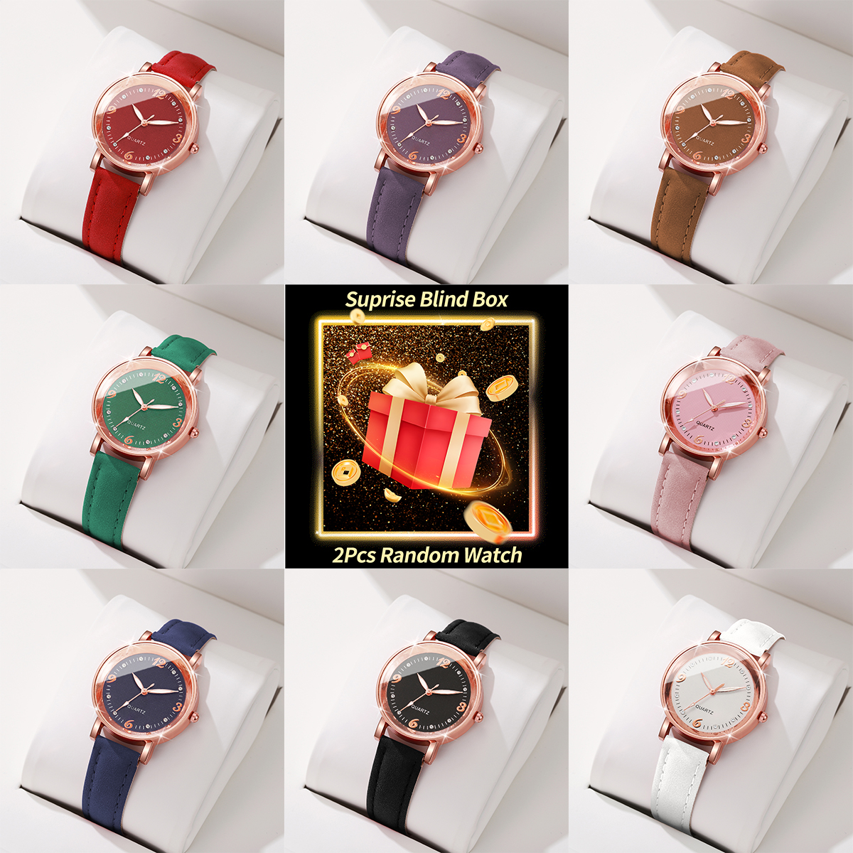 2PCS Surprise Mystery Box-Wome - Fashion Women Watch avaliação e preço