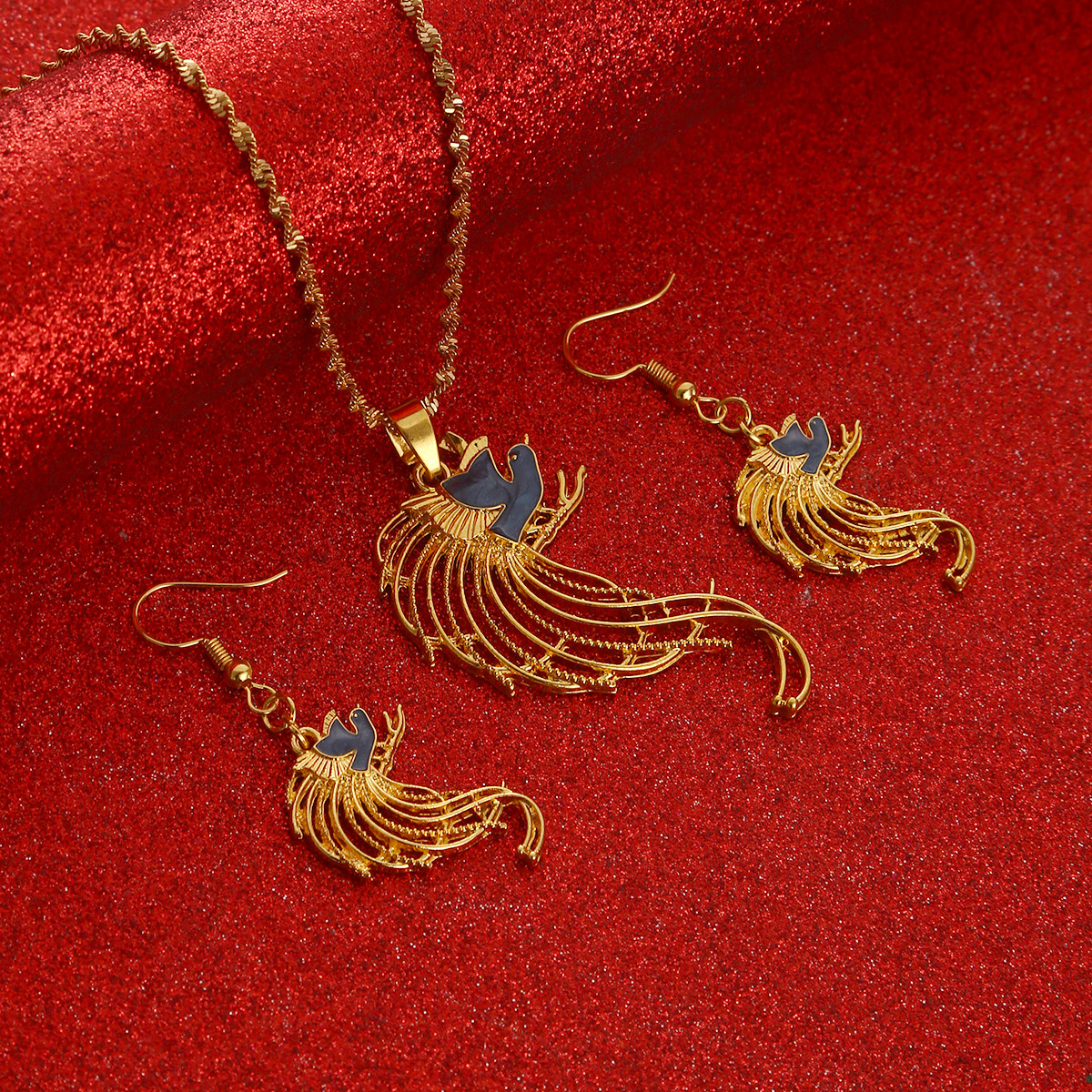 Bird Necklace Earrings Set for - Women Fashion Png avaliação e preço