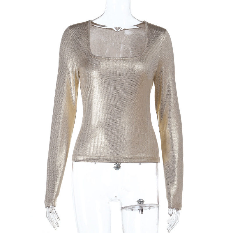Women Metal Gilding Slim Fit T - Women'S Fashion Gilded Age avaliação e preço