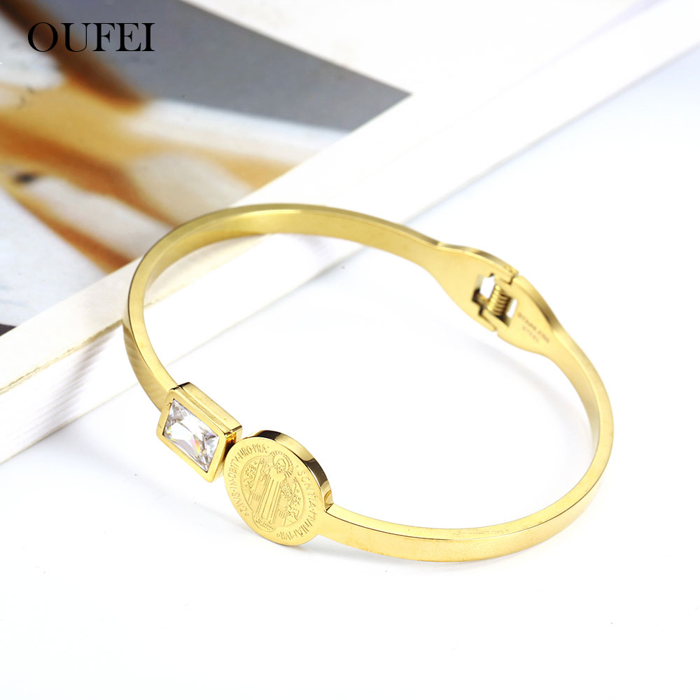 OUFEI Bangles Stainless Steel  - Women'S Fashion Vogue avaliação e preço