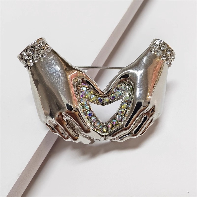 Chic Simple Rhinestone Love He - Women Fashion Pose avaliação e preço