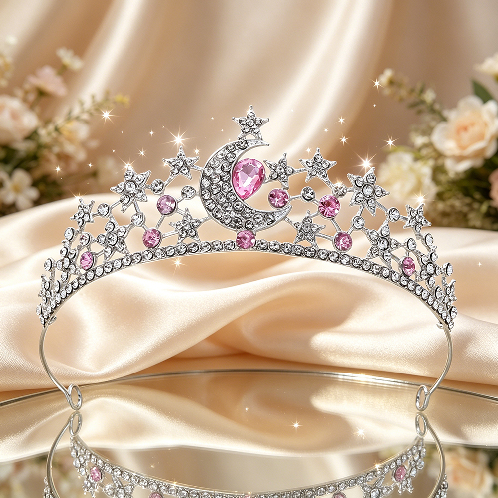Moon Star Bridal Tiara Sparkli - Women Queen Fashion avaliação e preço