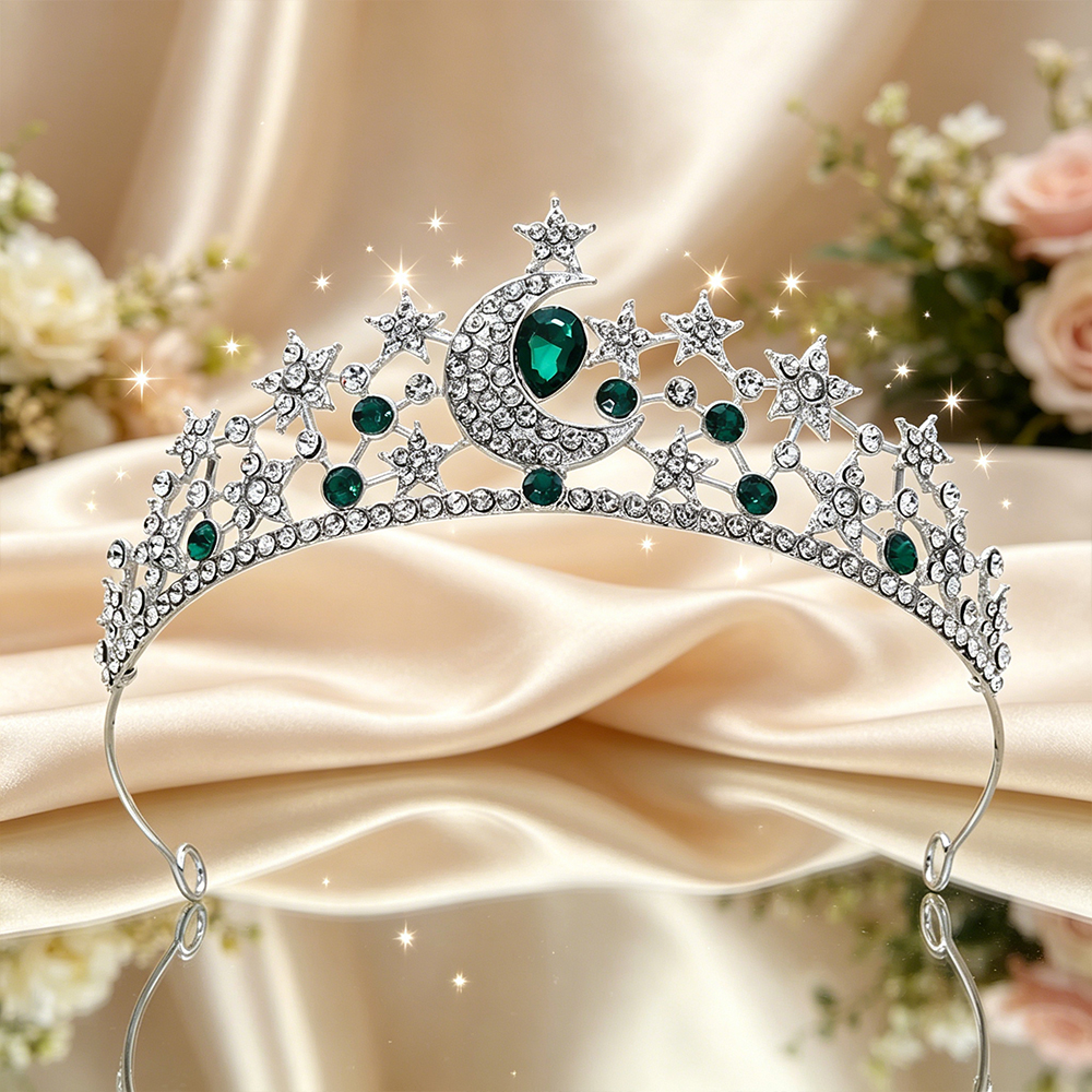 Moon Star Bridal Tiara Sparkli - Women Queen Fashion avaliação e preço