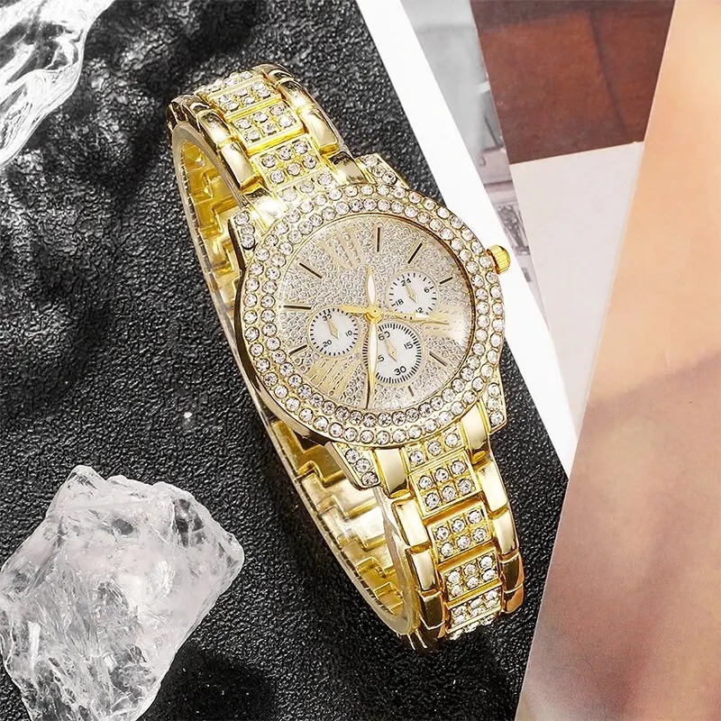Women's Quartz Watch Gold Luxu - Fashion Women Watch avaliação e preço