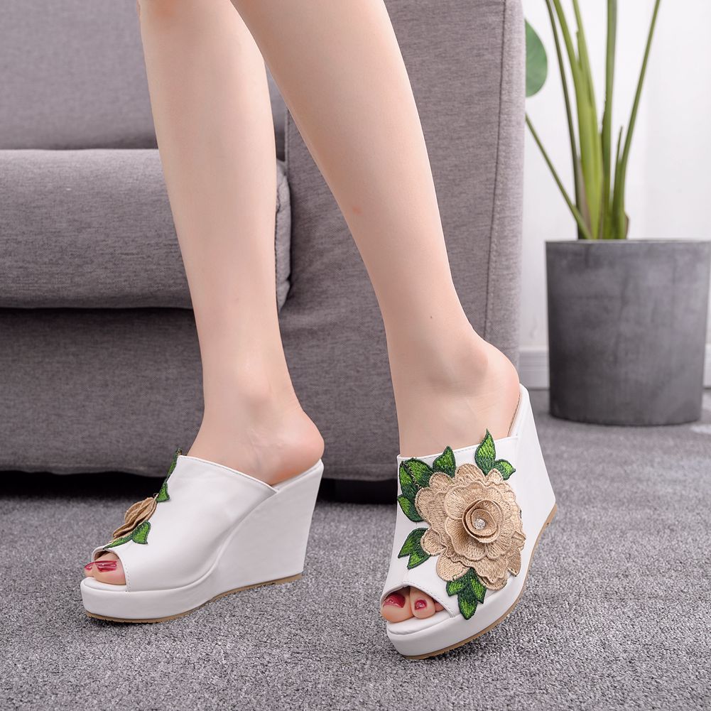 Womens Flower Open Toe Fashion - Women Queen Fashion avaliação e preço