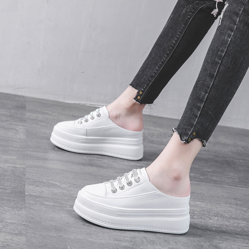 Fashion 8.5cm Genuine Leather  - Women'S Fashion Gym Shoes avaliação e preço