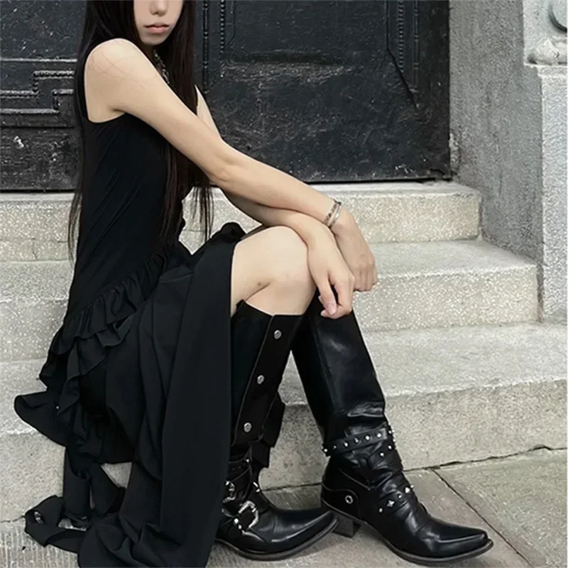 Fashion Women Punk Knee-High P - Women'S Fashion Trends avaliação e preço
