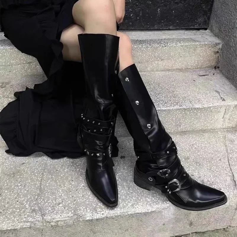 Fashion Women Punk Knee-High P - Women'S Fashion Trends avaliação e preço