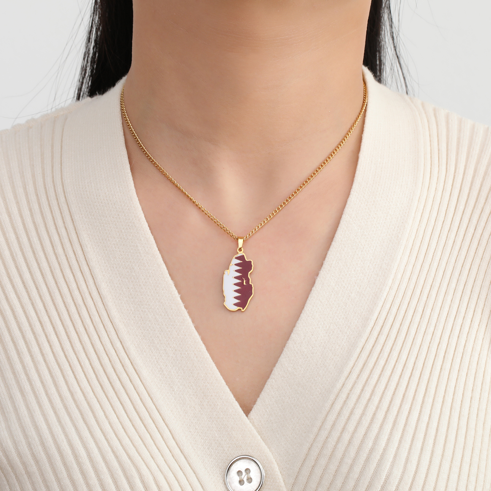 Qatar Map Necklace Qatari Flag - Women Fashion Qatar avaliação e preço