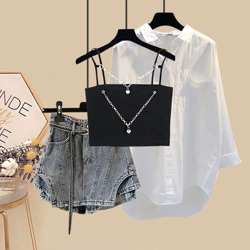 Summer Set Women's 2024 New Ko - Women Fashion Jeans Top avaliação e preço