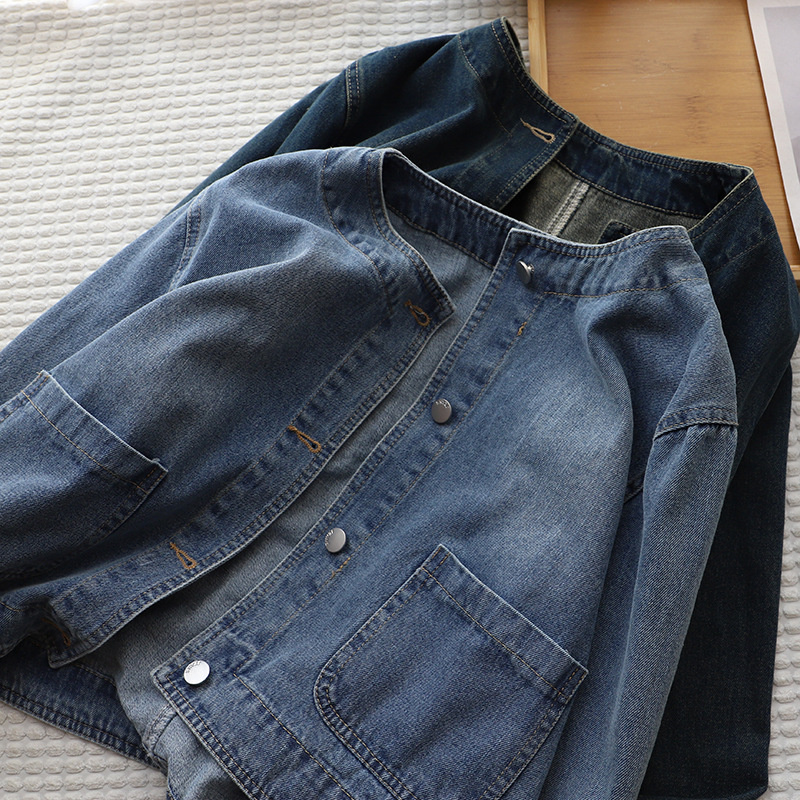 Fashion O-neck Denim Jacket Wo - Women Fashion Jeans Top avaliação e preço
