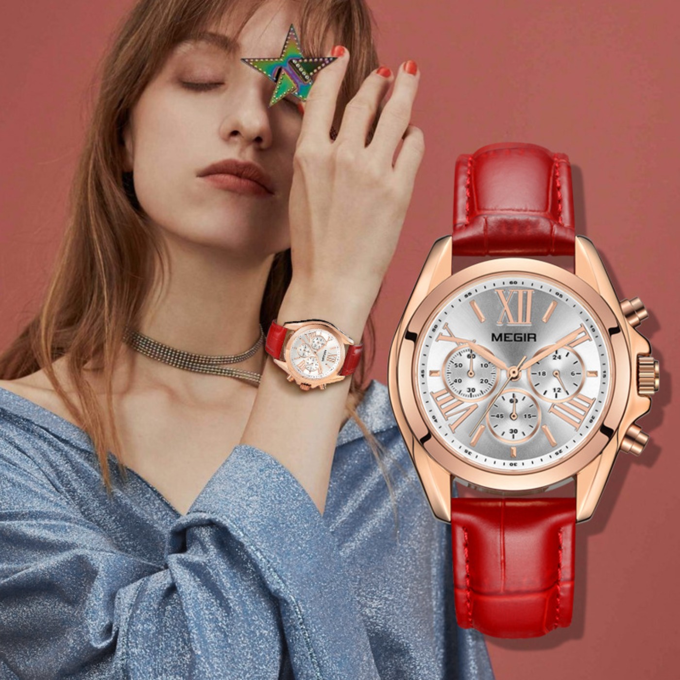 MEGIR New Luxury Leather Watch - Fashion Women Watch avaliação e preço