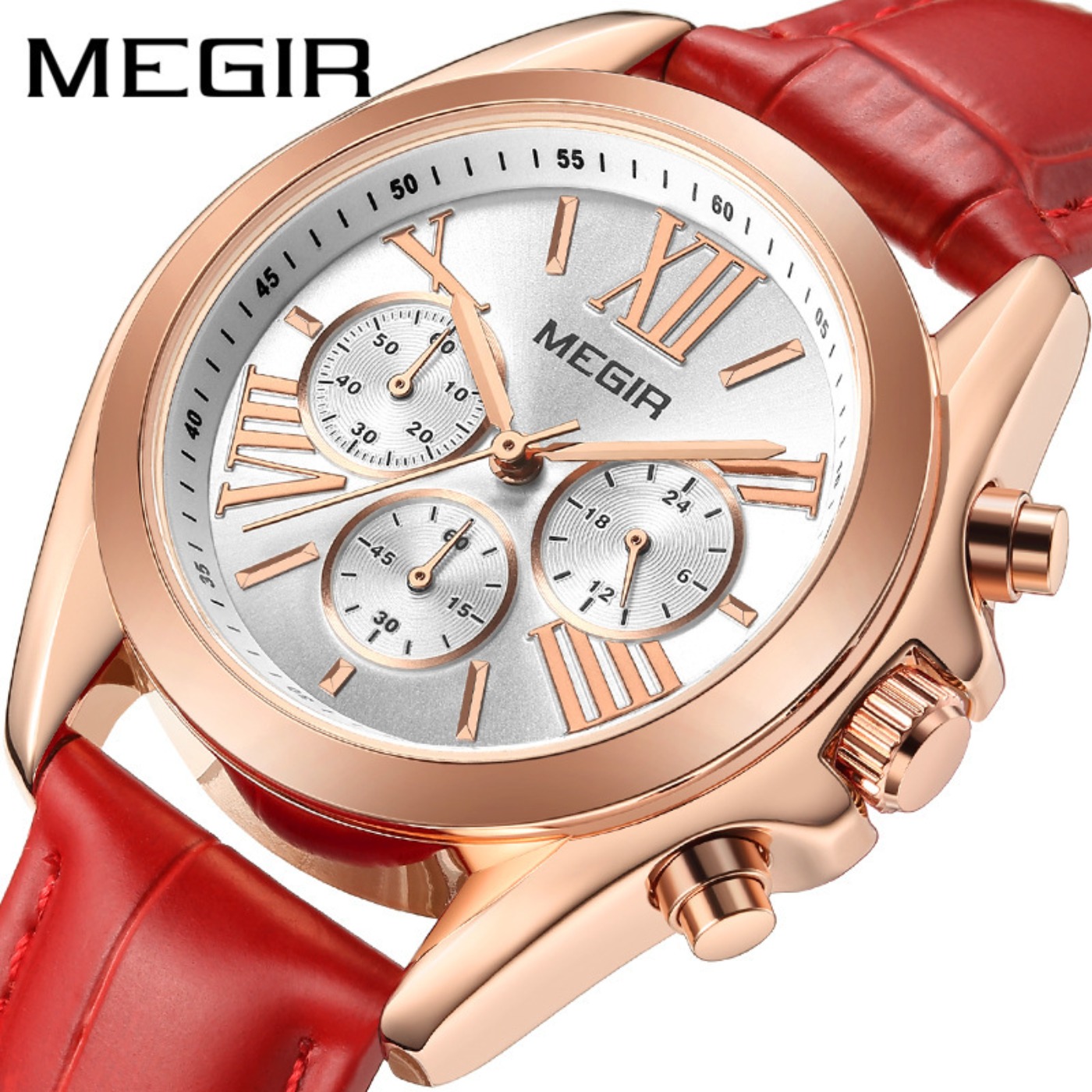 MEGIR New Luxury Leather Watch - Fashion Women Watch avaliação e preço