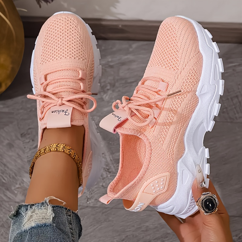 Breathable Knit Sneakers Fashi - Women'S Fashion Gym Shoes avaliação e preço
