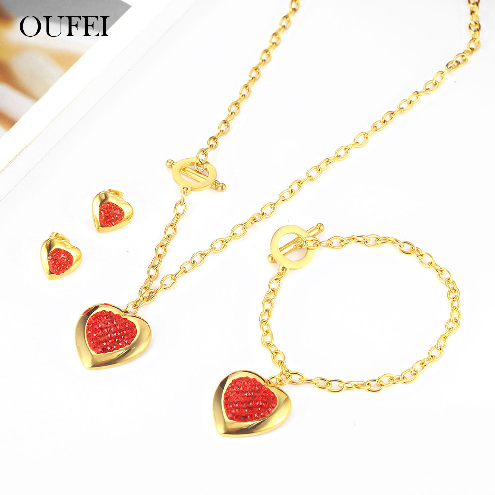 OUFEI Stainless Steel Heart Ne - Women'S Fashion Vogue avaliação e preço