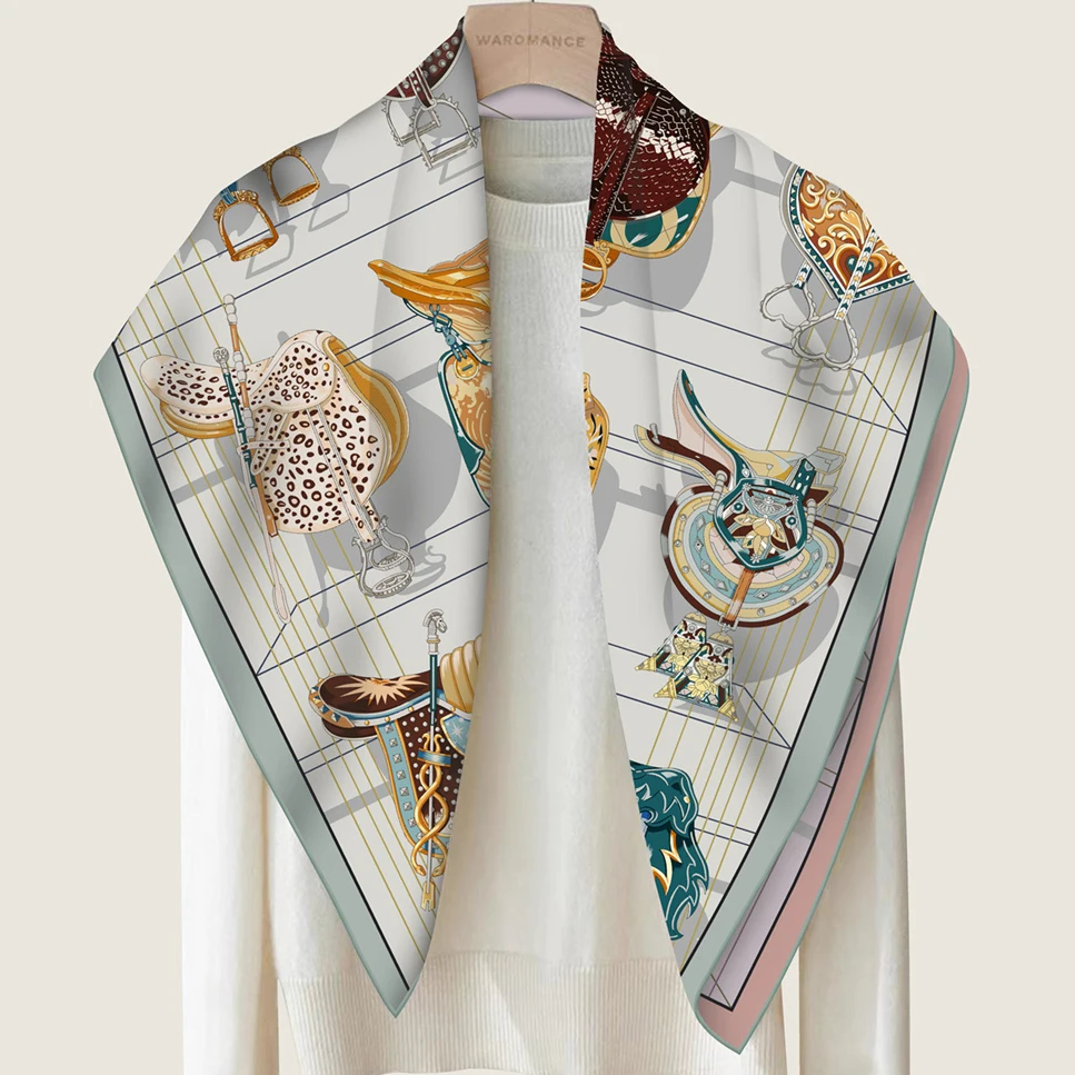 90CM Manual Curled Twill Silk  - Women'S Fashion Retailers avaliação e preço