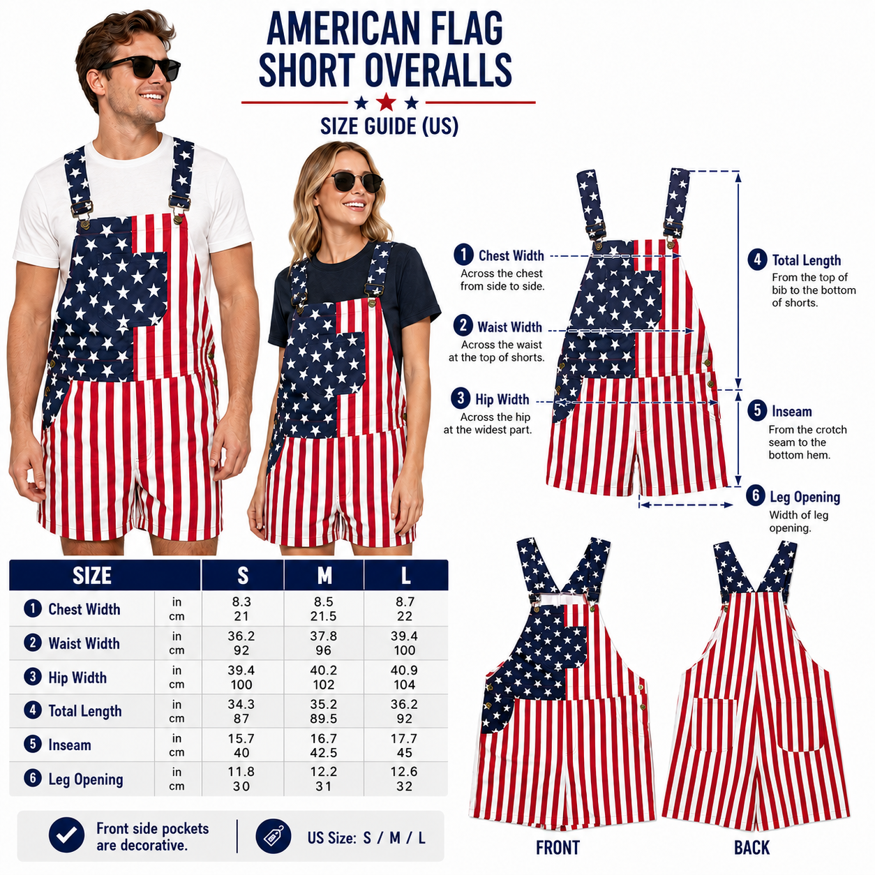 American Flag Printed Bib Over - Women'S Fashion Overalls avaliação e preço