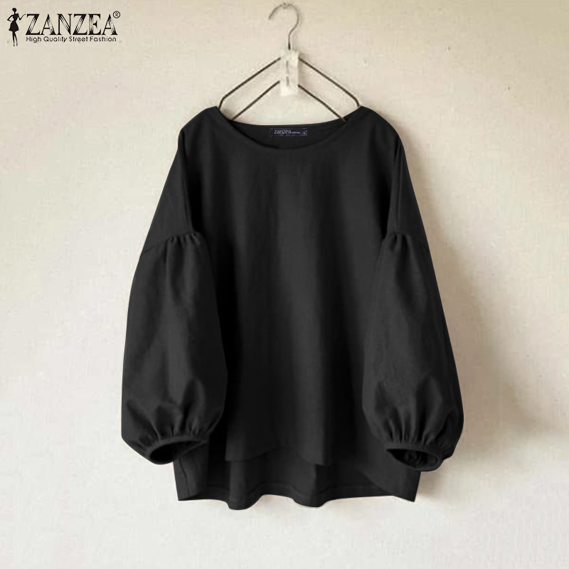 ZANZEA Plus Size Woman Casual  - Puff Sleeve Blouse avaliação e preço