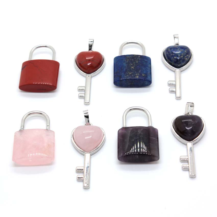 Natural Crystal Couple Lock Ne - Women Fashion Pose avaliação e preço