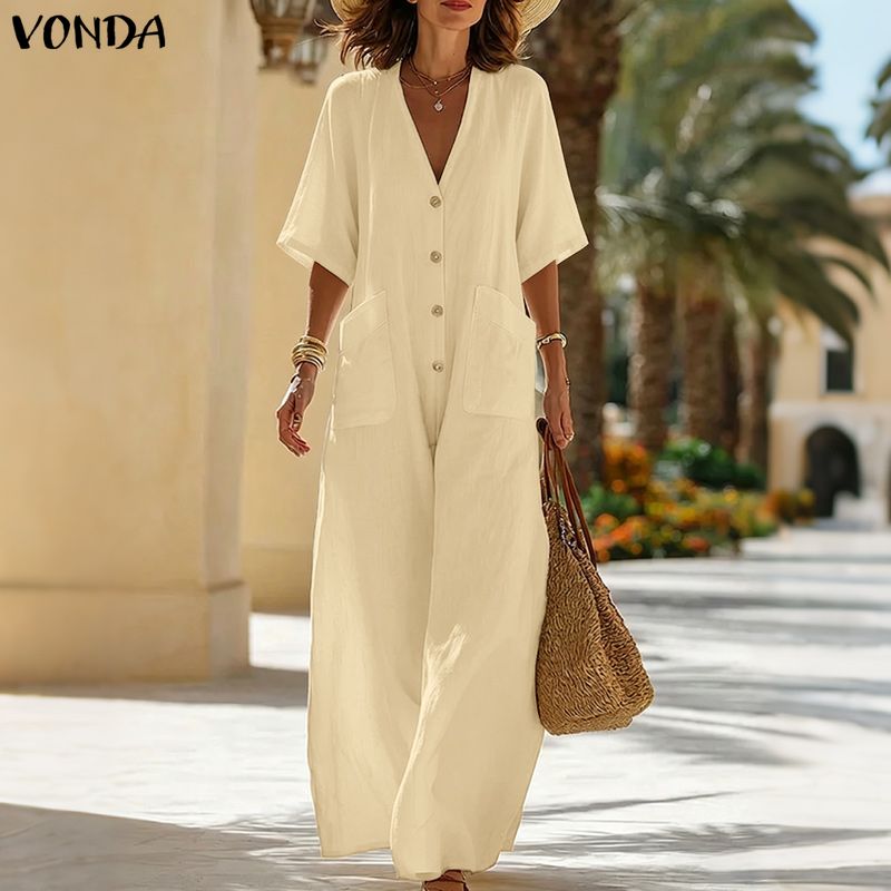 Plus Size VONDA 2026 Women Jum - Women'S Fashion Overalls avaliação e preço
