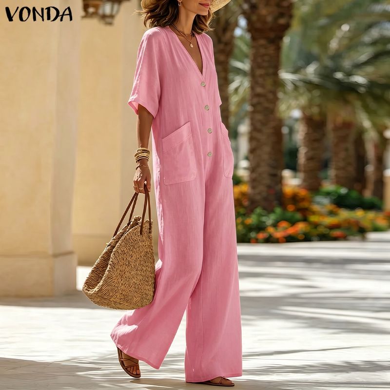 Plus Size VONDA 2026 Women Jum - Women'S Fashion Overalls avaliação e preço