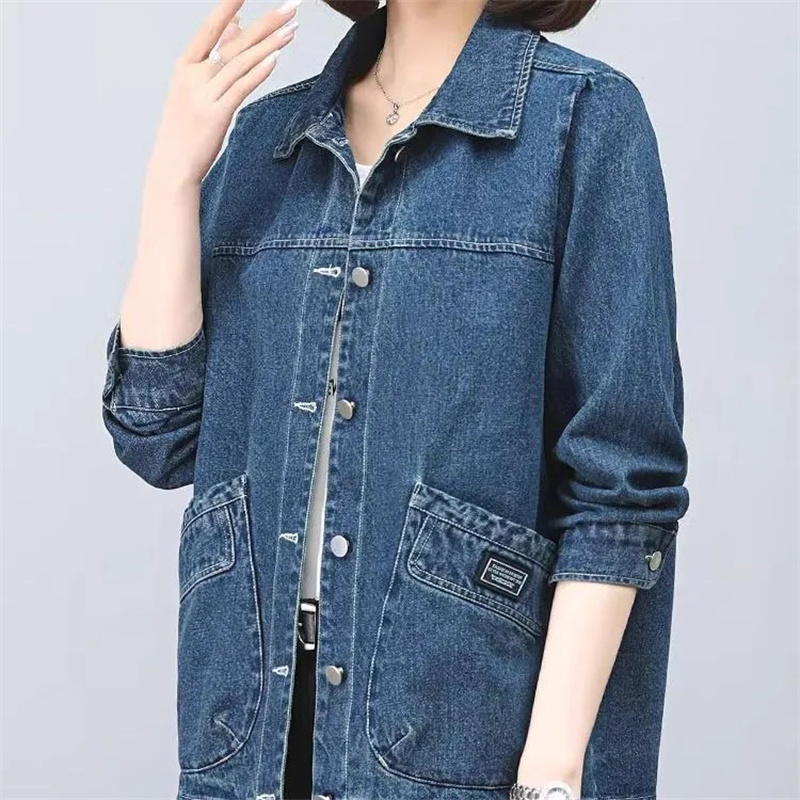 Spring Autumn Lady Long Sleeve - Women Fashion Jeans Top avaliação e preço