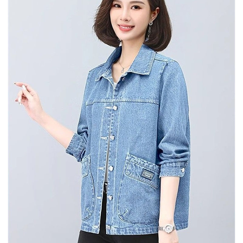 Spring Autumn Lady Long Sleeve - Women Fashion Jeans Top avaliação e preço